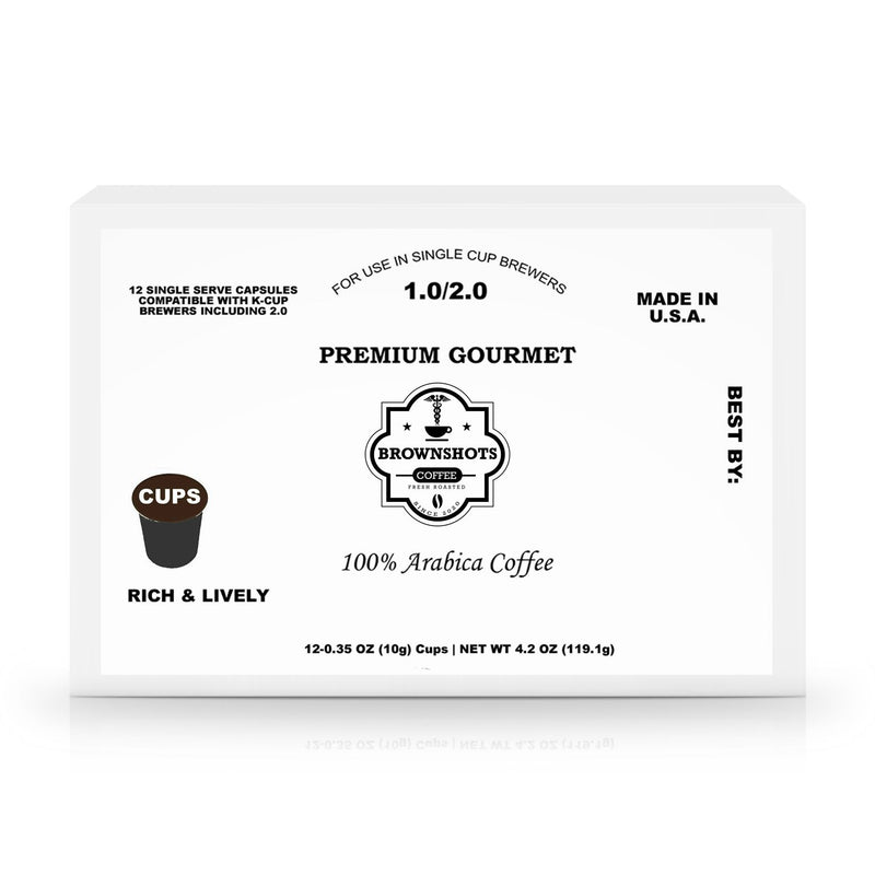 12 Pack Single Serve Coffee Capsules - Brown Shots Coffee
