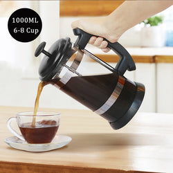 French Press Coffee/Tea Brewer Coffee Pot - Brown Shots Coffee