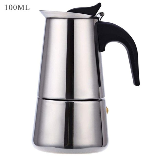 Stainless Steel Coffee Pot - Brown Shots Coffee