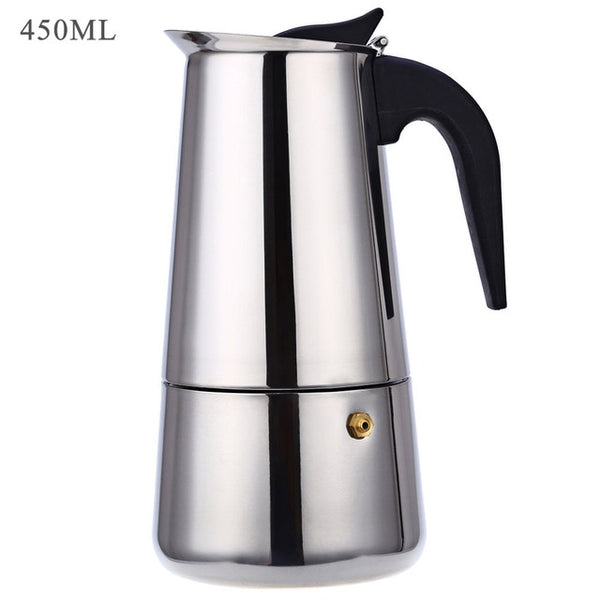Stainless Steel Coffee Pot - Brown Shots Coffee