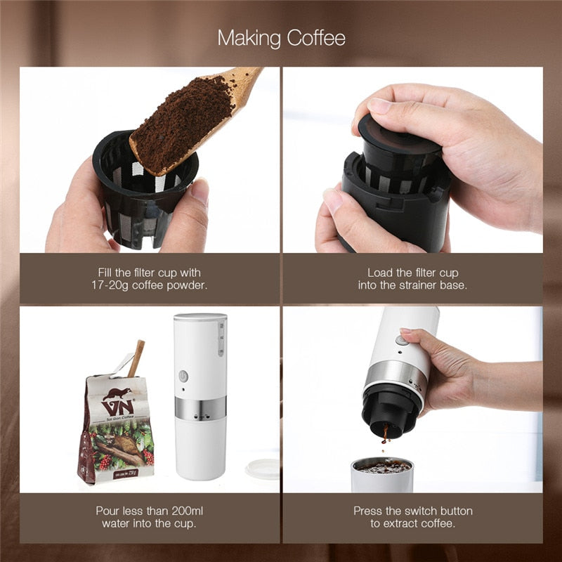 PORTABLE ESPRESSO COFFEE MAKER - Brown Shots Coffee